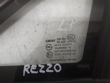 CHEVROLET REZZO TACUMA 00-08 SKLO (OKNO) KAROSERIE MALÉ TROJŮHELNÍK LEVÝ PŘEDNÍ