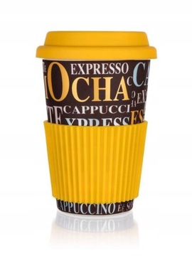 Kubek Ceramiczny z Pokrywką Silikonową 0,4L Coffee Tea Banquet