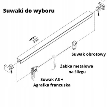 karnisz Szyna Sufitowa Aluminiowa 350 cm komplet