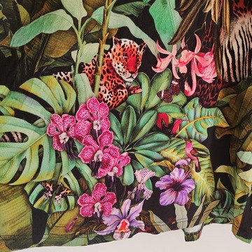 50/52 MSMode dżungla koty gepardy storczyki liście kwiaty ptaki tukan