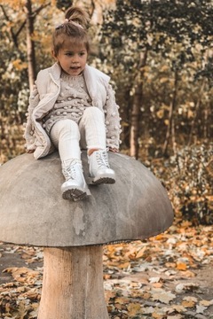 CIEPŁE DZIECIĘCE TRAPERY TIMBERY BOTKI SREBRNE 25