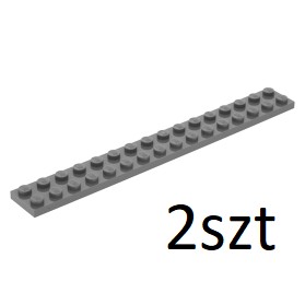 Lego 4282 4210796 płytka 2x16 c.szary DBG 2szt BX8