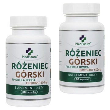 RÓŻENIEC GÓRSKI Rhodiola rosea Ekstrakt 500 mg - 2 opakowania