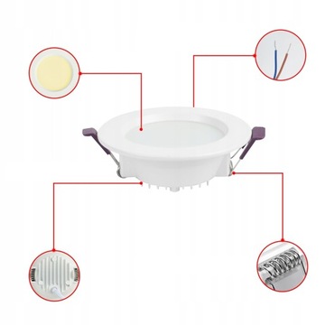 ПОТОЛОЧНЫЙ СВЕТИЛЬНИК 6 ШТ. DOWNLIGHT 6W 3000K
