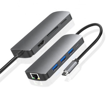Hub 8w1 Stacja dokująca USB - C HDMI 4K SD do Macbook Pro/Air