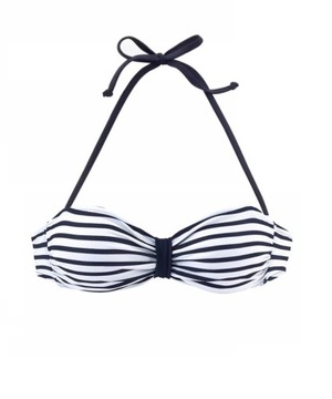 VENICE BEACH BIKINI W PASKI WHITE/NAVY 34AB GÓRA