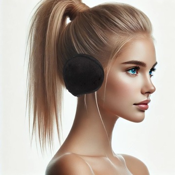 ЗИМНИЕ ДИСКРЕТНЫЕ МУЖСКИЕ КРУЖКИ-УШИ НА ЗАТЫЛЬЕ, ЧЕРНЫЕ