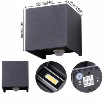 Czujnik ruchu LAMPA ŚCIENNA ZEWNĘTRZNA KINKIET LED