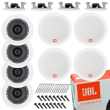 4 GŁOŚNIKI JBL 165mm + MASKOWNICE SUFITOWE do salonu lokalu sklepu domu