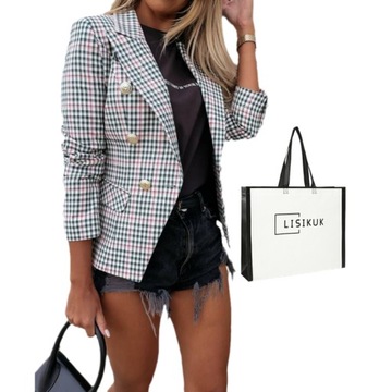 ELEGANCKA MODNA MARYNARKA ŻAKIET ZAMKIEM różne kolory roz.S-XXL