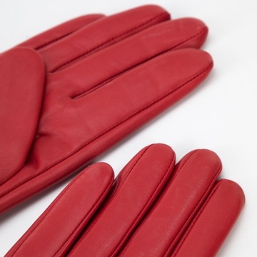 WITTCHEN damskie rękawiczki skórzane czerwone