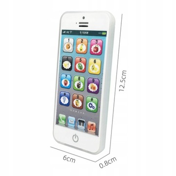 TELEFON ZABAWKOWY SMARTFON EDUKACYJNY BIALY