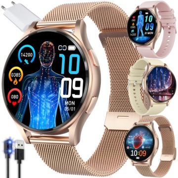 SMARTWATCH ZEGAREK KARDIOWATCH DAMSKI POMIAR CUKRU EKG HRV ROZMOWY MENU PL