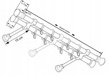 ДЕРЕВЯННЫЙ КАРДИН 28 мм одинарный белый 150 см