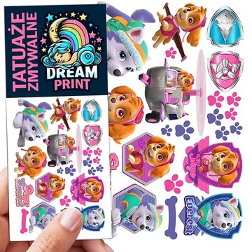 TATUAŻE ZMYWALNE DLA DZIECI PSI PATROL WZORY ORYGINALNE