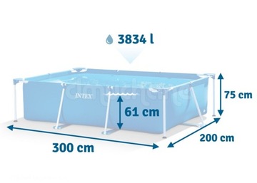 ПРЯМОУГОЛЬНЫЙ САДОВЫЙ БАССЕЙН 300x200 INTEX