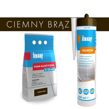 Fuga elastyczna 1,5 kg i silikon 280 ml KNAUF ciemny brąz