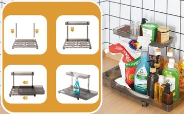 ОРГАНАЙЗЕР ШКАФА ПОД МАКОВИНОЙ ВЫДВИЖНАЯ ПОЛКА МНОГОФУНКЦИОНАЛЬНЫЙ ОРГАНАЙЗЕР ДА