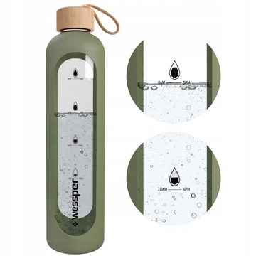 СТЕКЛЯННАЯ БУТЫЛКА ДЛЯ ВОДЫ В ФОРМАТЕ 1000мл ОЛИВКА