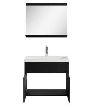Meble łazienkowe 60cm czarne zestaw 4 elementy