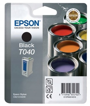 TUSZ ORYGINAŁ EPSON T040 BLACK C62 CX3200