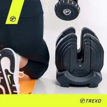 Регулируемая гантель TREXO 24 кг черная HT-18792699