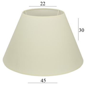 Kremowy duży abażur do lampy 8S 45/30 stożkowy abażur ecru do lampy