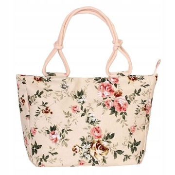TOREBKA DAMSKA WOREK SHOPPER TORBA KWIATY BAGGAGE