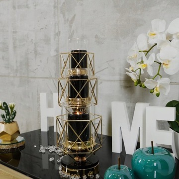 Подсвечник Glamour Lantern Chrome SET золотой