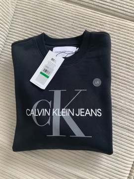 Calvin Klein Jeans bluza czarna ocieplana miękka L