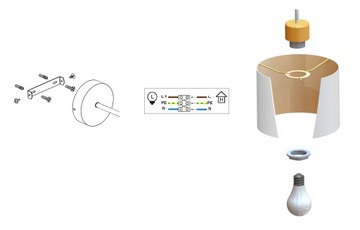 Настенный светильник с абажуром из ротанга LED E27