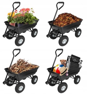 ТРАНСПОРТНАЯ ТЕЛЕЖКА Садовая тачка ПРИЦЕП Садовый самосвал + сумка