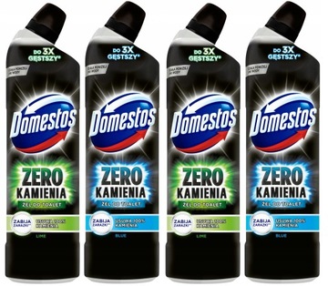 Domestos Zero Blue Lime żel do WC zestaw 4 x 750ml