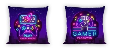 POSZEWKA DWUSTRONNA BAWEŁNIANA 40x40 NEON GAME PC