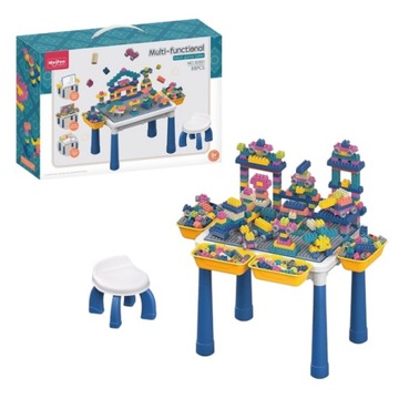 СТОЛ С БЛОКИКАМИ ДВУХСТОРОННЯЯ ДОСКА ДЛЯ ПИСЬМА НАБОР ИЗ 300 БЛОКОВ СТУЛ 3В1