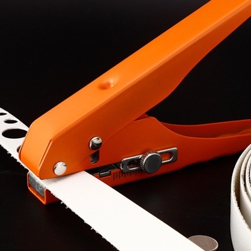 Дырокол с одним отверстием и регулируемой шкалой для картона ПВХ толщиной 15 мм.