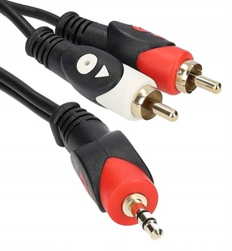 KABEL PRZEWÓD MINI JACK - 2xRCA CHINCH 3,5mm WTYK POŁĄCZENIOWY 1,5m