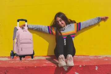 КАРКАС ШКОЛЬНОГО РЮКЗАКА НА КОЛЕСАХ, РЕЗИНОВАЯ ТЕЛЕЖКА, 6 КОЛЕС