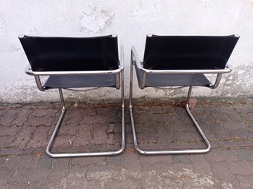 СТУЛЬЯ BAUHAUS - MART STAM S34 - FASEM ITALY - ХРОМИРОВАННАЯ КОЖА