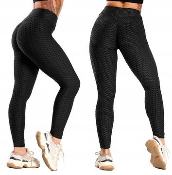 LEGGINSY LEGINSY KARBOWANE wysoki stan PUSH UP r. xs