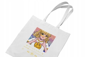 Torba Bawełniana Anime Aesthetic Biała Damska Kpop