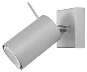 Lampa ścienna szary 1 regulowany okrąg koło tuba