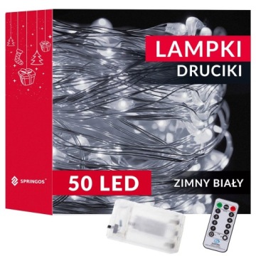 LAMPKI NA CHOINKĘ BATERIE MIKRO LED + PILOT 5m