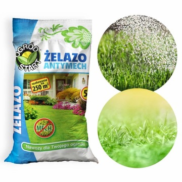 NAWÓZ DO TRAWNIKA TRAWY ANTYMECH Z WYSOKĄ ZAWARTOŚCIĄ ŻELAZA 17% 5 kg