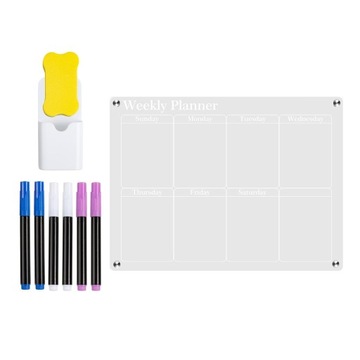 Magnetic Dry Erase Board Reusable Clear Planner Board for Weekly Planner