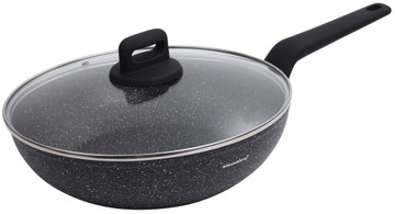 WOK marmurkowa Patelnia głęboka z POKRYWKĄ 28 cm indukcja Gaz KLAUSBERG