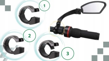 LUSTERKO ROWEROWE DO ROWERU PRAWE WSTECZNE Z REGULACJĄ KĄTA NA KIEROWNICĘ