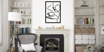 Красивая Ажурная Настенная Картина Женщина Кофе 3D Панно