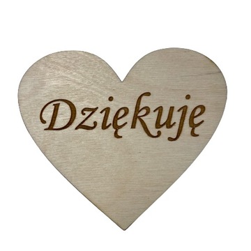Drewniane podziękowanie serce Dziękuję duże 10cm