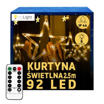 ГИРЛАНДЫ ЗВЕЗДЫ ПОДВЕСНЫЕ СВЕТОДИОДНЫЕ ЗАНАВЕСЫ ТЕПЛЫЕ БЕЛЫЕ ЛАМПЫ 2м